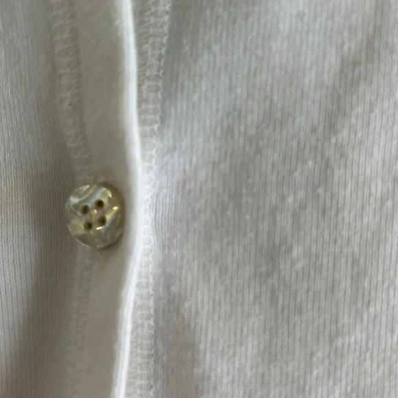 Liz Claiborne (XL) White Floral Button Down Cotton Embroidered Cardigan. - Picture 8 of 9